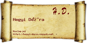 Hegyi Dóra névjegykártya